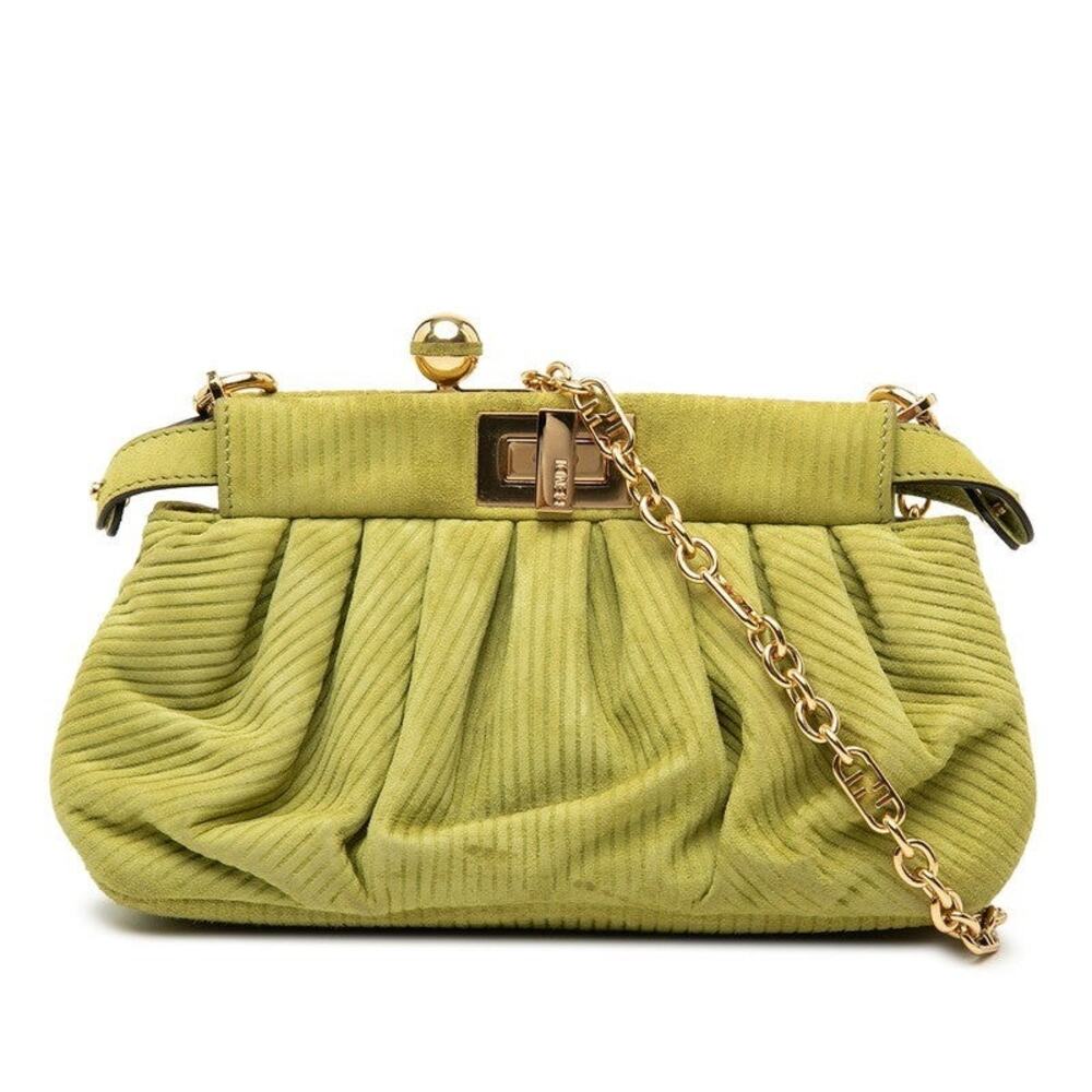 Fendi Peekaboo Click Chain Shoulder Bag Green